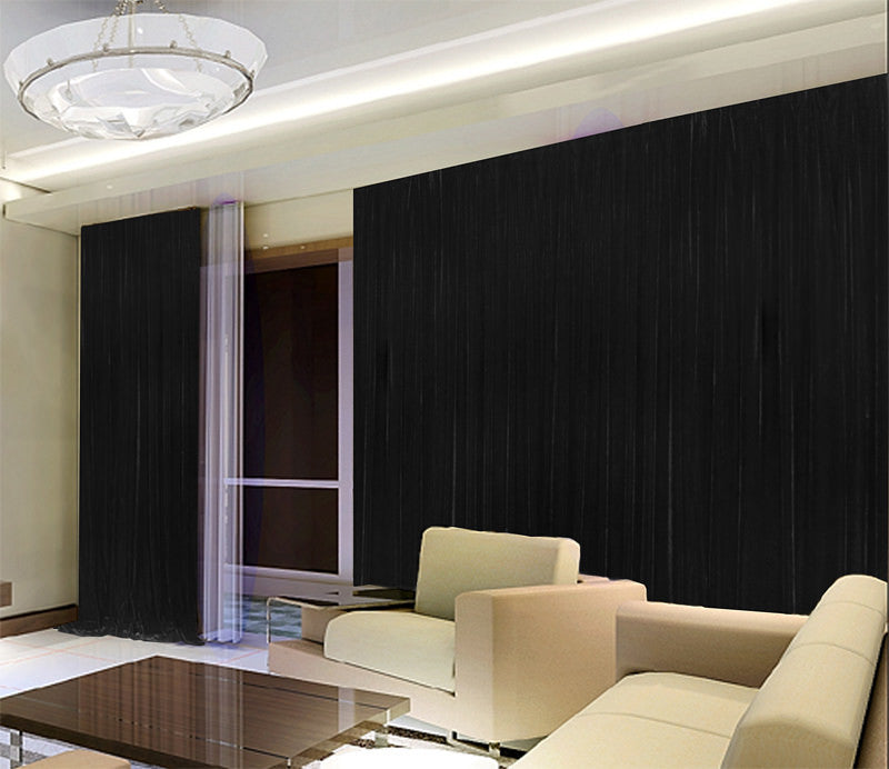 Luxurious Thick 4-Way Stretch Velvet Blockout Curtains — Black Pair 580 x 270cm — Allure Home Collections