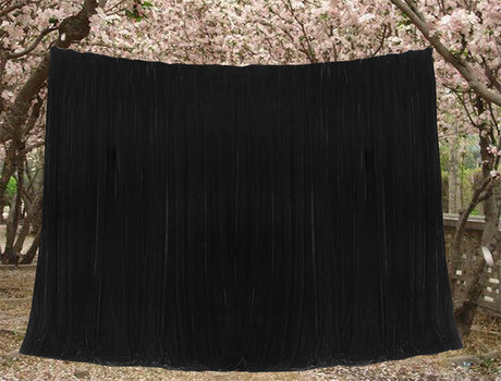 Luxurious Thick 4-Way Stretch Velvet Blockout Curtains — Black Pair 580 x 270cm — Allure Home Collections