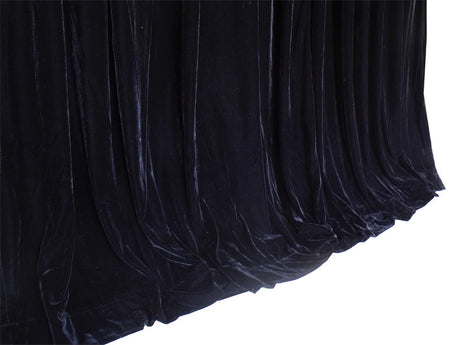 Luxurious Thick 4-Way Stretch Velvet Blockout Curtains — Black Pair 580 x 270cm — Allure Home Collections