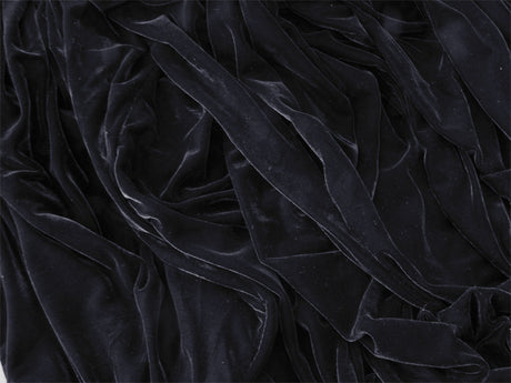 Luxurious Thick 4-Way Stretch Velvet Blockout Curtains — Black Pair 580 x 270cm — Allure Home Collections