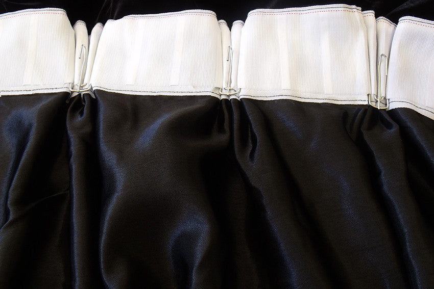 Luxurious Thick 4-Way Stretch Velvet Blockout Curtains — Black Pair 580 x 270cm — Allure Home Collections