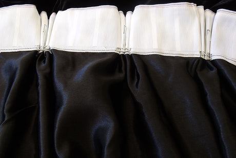Luxurious Thick 4-Way Stretch Velvet Blockout Curtains — Black Pair 580 x 270cm — Allure Home Collections