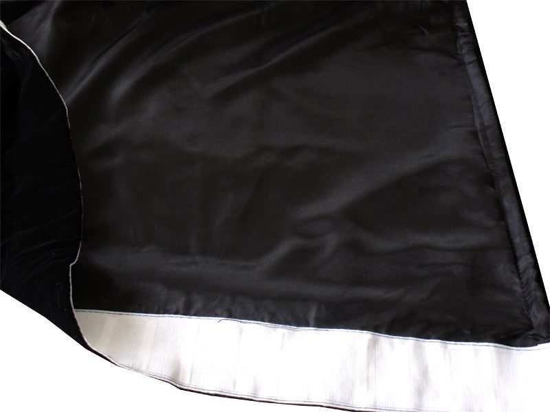 Luxurious Thick 4-Way Stretch Velvet Blockout Curtains — Black Pair 580 x 270cm — Allure Home Collections