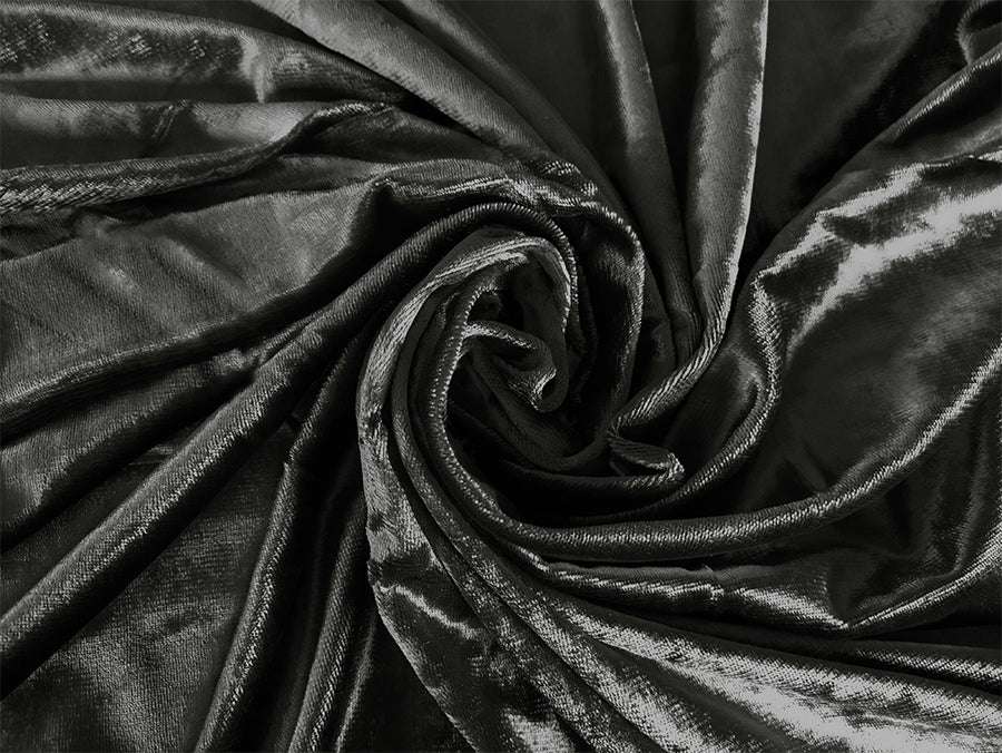 Plush Grey Warp-Knitted Velvet Curtains — Pair 540 x 270cm with Hooks — Allure Home Collections