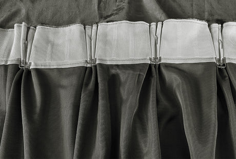 Plush Grey Warp-Knitted Velvet Curtains — Pair 540 x 270cm with Hooks — Allure Home Collections