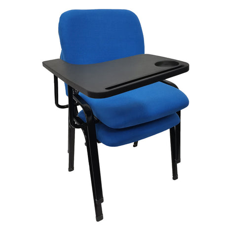 Waroona blue lecture chair with writing tablet for classrooms