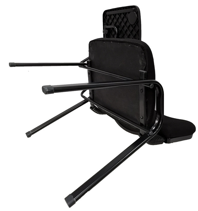Waroona black lecture chair with writing tablet for classrooms