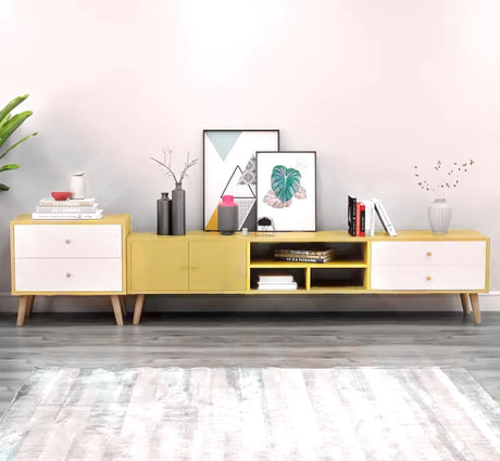 NNECN Elegant Wooden TV Cabinet with Storage