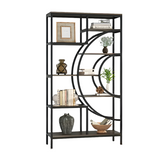 Industrial Geometric 8-Tier Bookcase