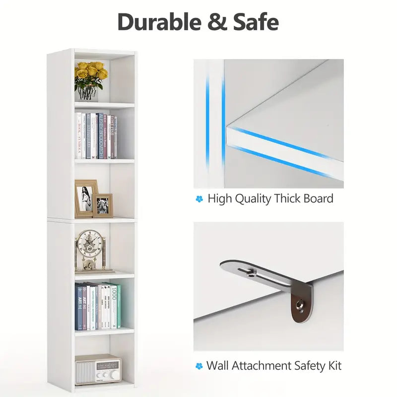 NNETMLT 6-Tier Tall Narrow Bookshelf