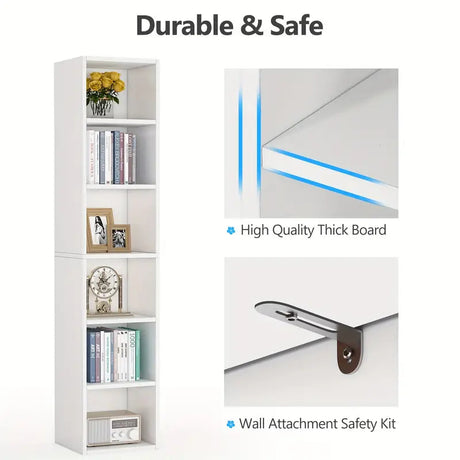 NNETMLT 6-Tier Tall Narrow Bookshelf