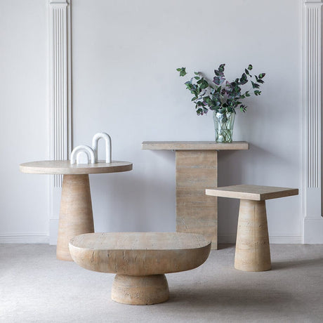 Logan Oval Cement Coffee Table