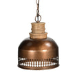 Copper Cut-Out and Wood Lampshade — Artistic Shadow-Casting Pendant — Allure Home Collections
