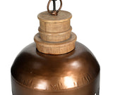 Copper Cut-Out and Wood Lampshade — Artistic Shadow-Casting Pendant — Allure Home Collections