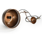 Copper Cut-Out and Wood Lampshade — Artistic Shadow-Casting Pendant — Allure Home Collections