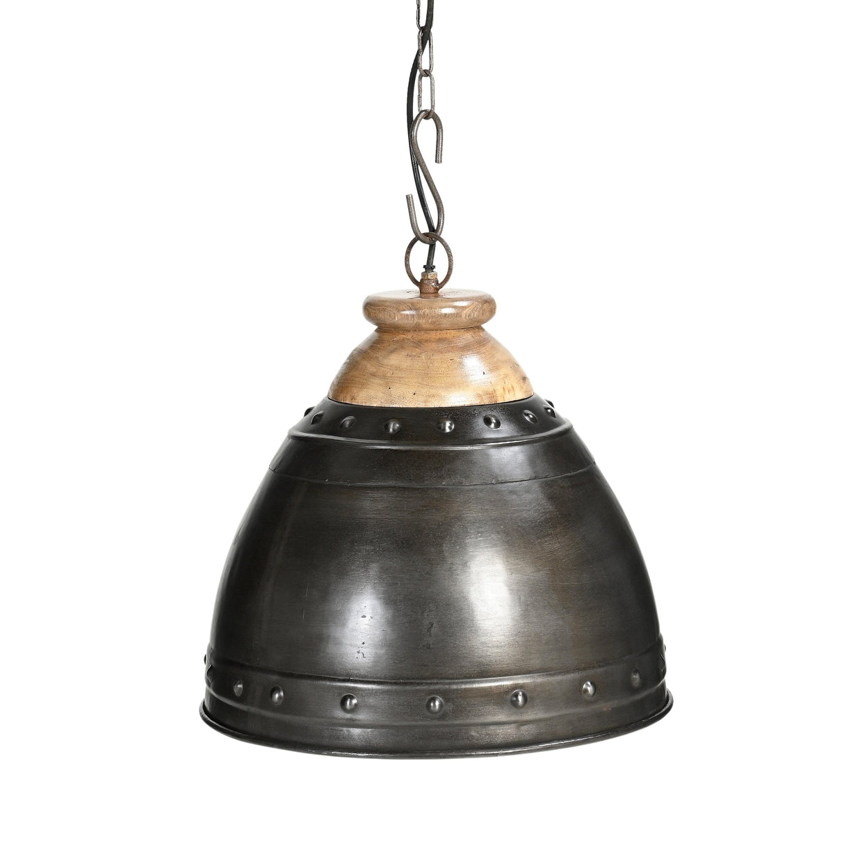 Washed Iron and Wood Minimalist Lampshade