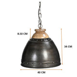 Washed Iron and Wood Minimalist Lampshade