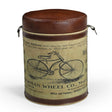 Cylindrical Bicycle Ottoman Conversation Piece Inspired by 1860s Bicycle History — Allure Home Collections