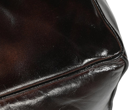 Square Chocolate Leather Ottoman