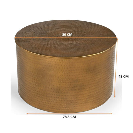 Eltham Coffee Table, Hammered Metal