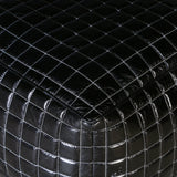 Sleek Black Genuine Leather Ottoman