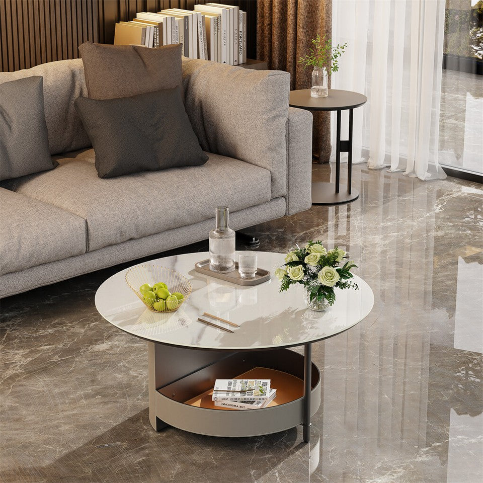 Hurstbridge Round Coffee Table, White