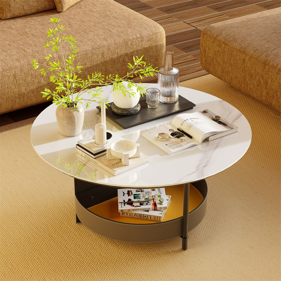 Hurstbridge Round Coffee Table, White