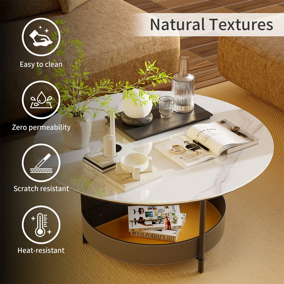 Hurstbridge Round Coffee Table, White