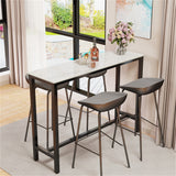 Balnarring white sintered stone bar table with black steel legs in a modern kitchen