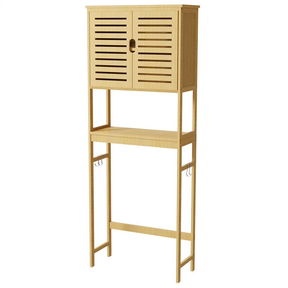 Kalangadoo Bamboo Over Toilet Cabinet, Natural Wood image 1