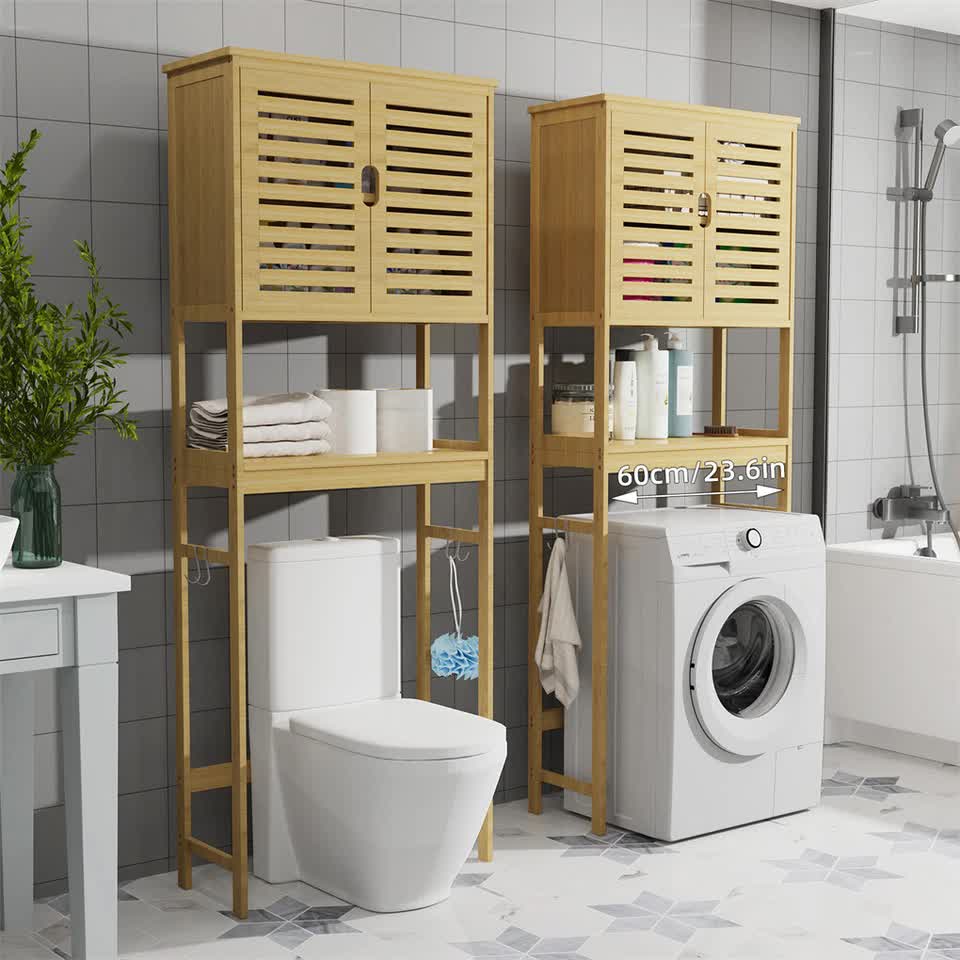 Kalangadoo Bamboo Over Toilet Cabinet, Natural Wood image 4