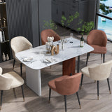 Hilltown rectangular dining table in white and walnut
