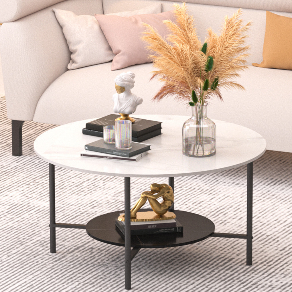 Nutfield Round Coffee Table, White
