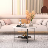 Nutfield Round Coffee Table, White