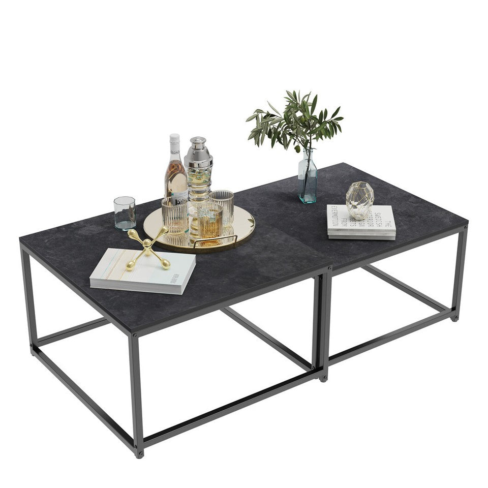 Cottles Bridge black sintered stone coffee table in a modern living room