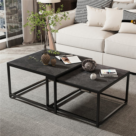 Cottles Bridge Nesting Coffee Table 2pcs, Black