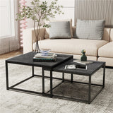 Cottles Bridge Nesting Coffee Table 2pcs, Black