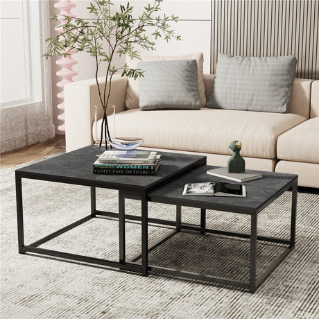 Cottles Bridge Nesting Coffee Table 2pcs, Black