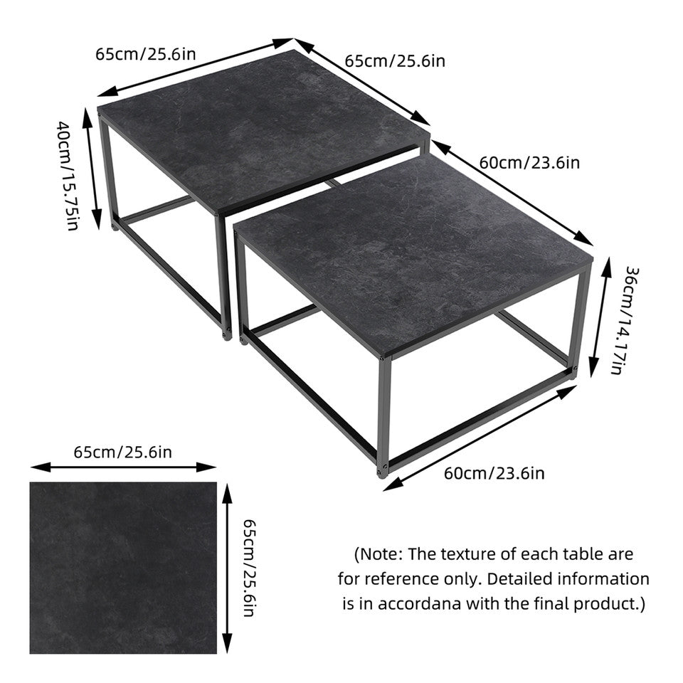 Cottles Bridge Nesting Coffee Table 2pcs, Black