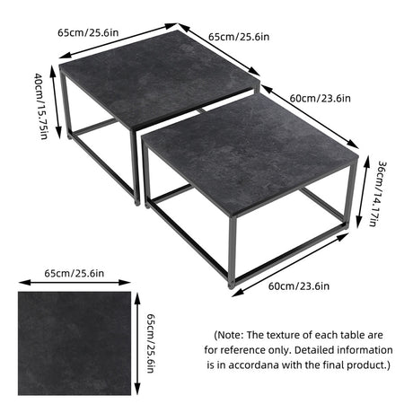 Cottles Bridge Nesting Coffee Table 2pcs, Black