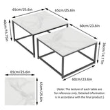 Cottles Bridge Nesting Coffee Table 2pcs, White and Black