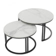 Arthurs Creek white and black sintered stone coffee table in a modern living room