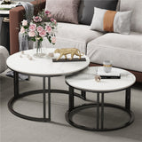 Arthurs Creek Nesting Coffee Table 2pcs, White and Black