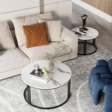 Arthurs Creek Nesting Coffee Table 2pcs, White and Black