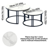 Arthurs Creek Nesting Coffee Table 2pcs, White and Black