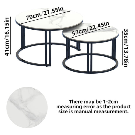 Arthurs Creek Nesting Coffee Table 2pcs, White and Black