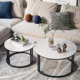 Arthurs Creek Nesting Coffee Table 2pcs, White and Black