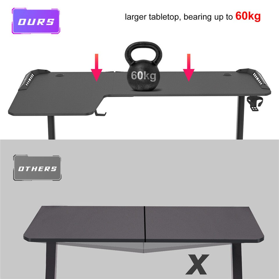 Fisher Gaming Desk, Black 160cm view 6