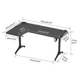 Fisher Gaming Desk, Black 160cm view 8