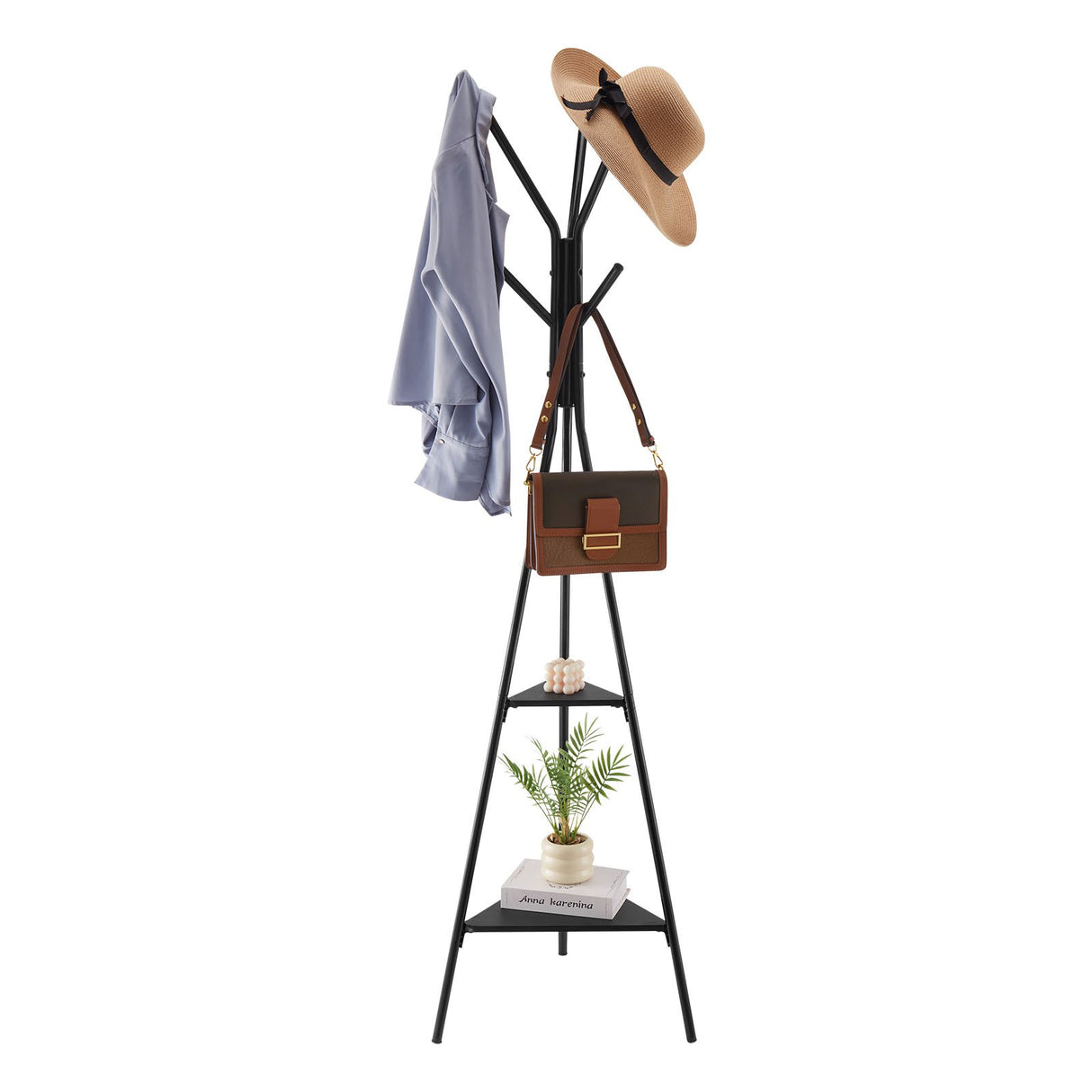 Leopold Marble Base Coat Stand, Gold and White